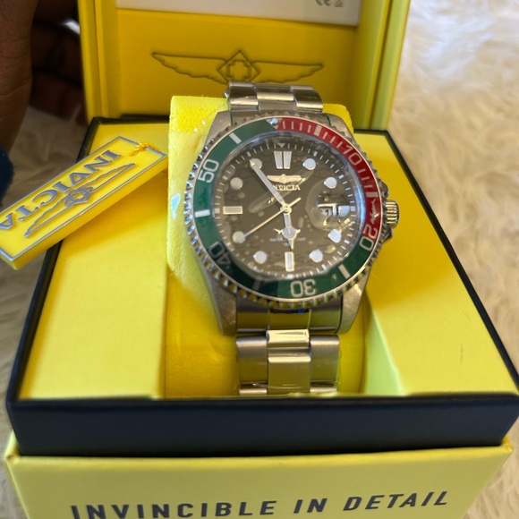 Invicta Other - Invicta Silver Watch with Red and Green Accents